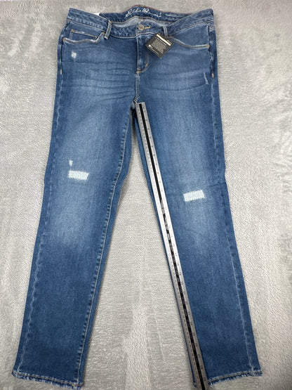 Brand New Eddie Bauer Slim Straight Blue Denim Jeans Size 14