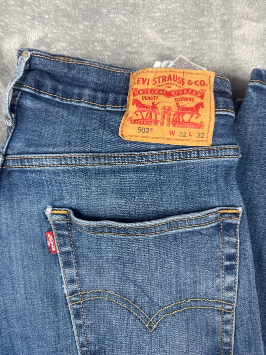 Levi's 502 Regular Taper Fit Blue Denim Jeans W32 L32