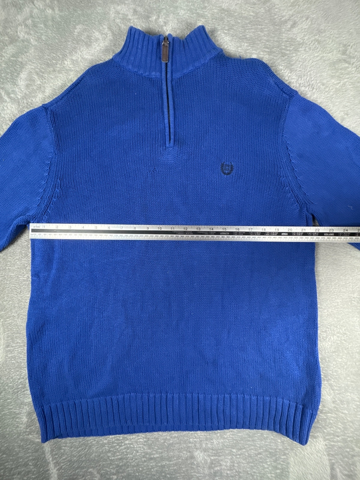 Chaps Blue Half-Zip Knit Sweater Size L
