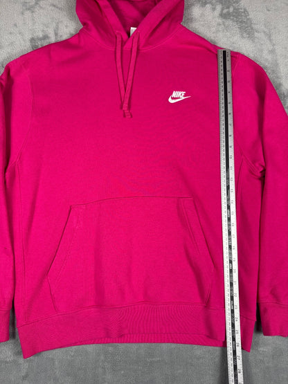 Nike Pink Pullover Hoodie with Front Pocket and Drawstring L