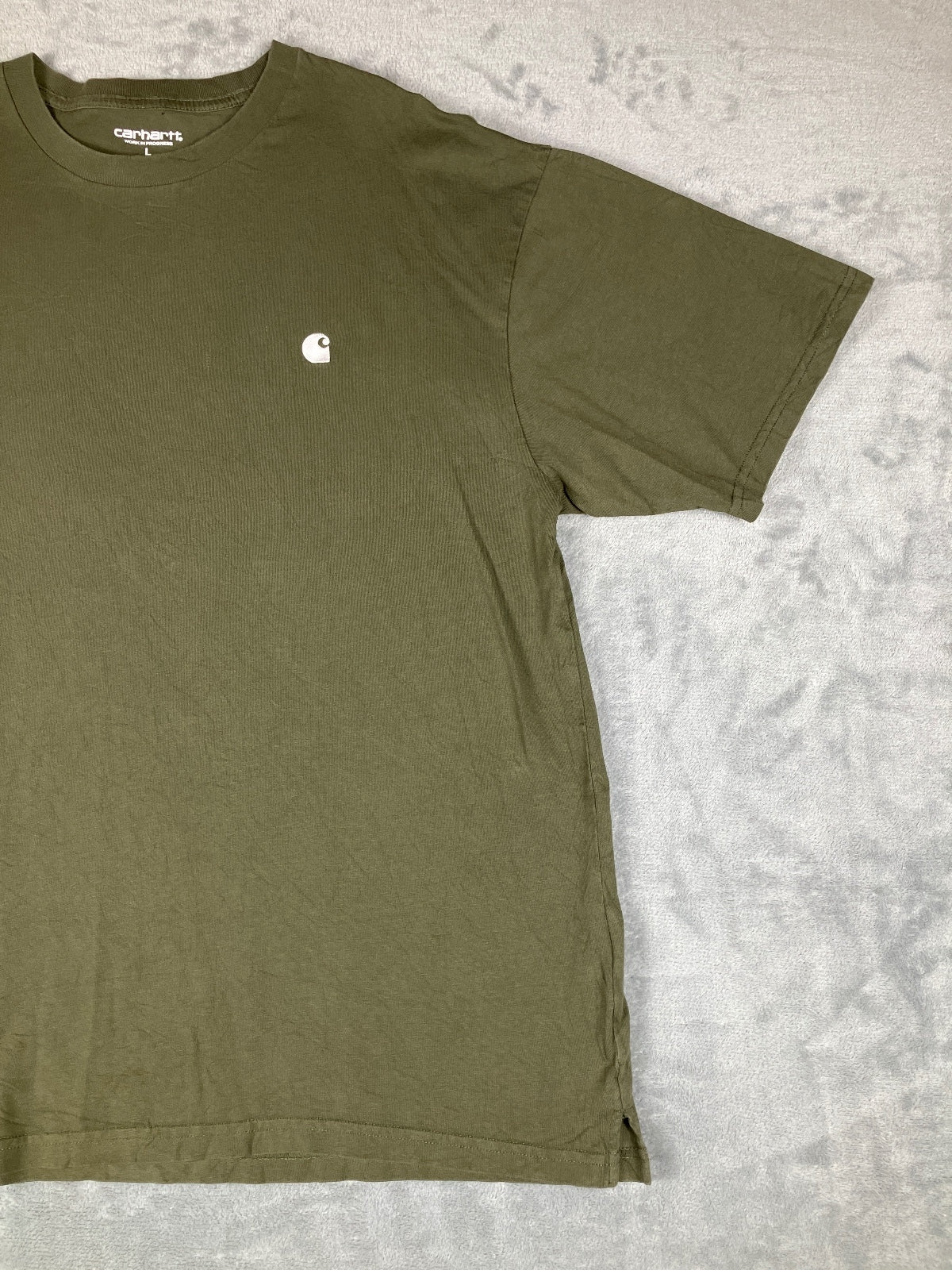 Carhartt WIP Olive Green Logo Vintage T-Shirt Size Large