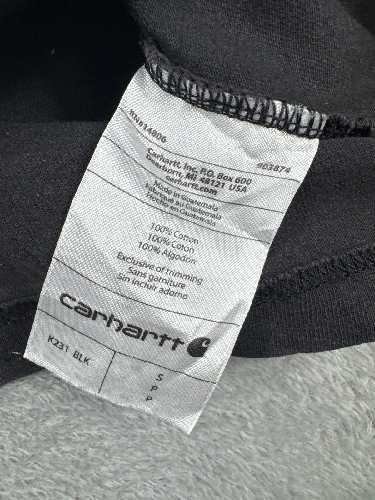 Carhartt Loose Fit Black Long Sleeve T-Shirt Size S