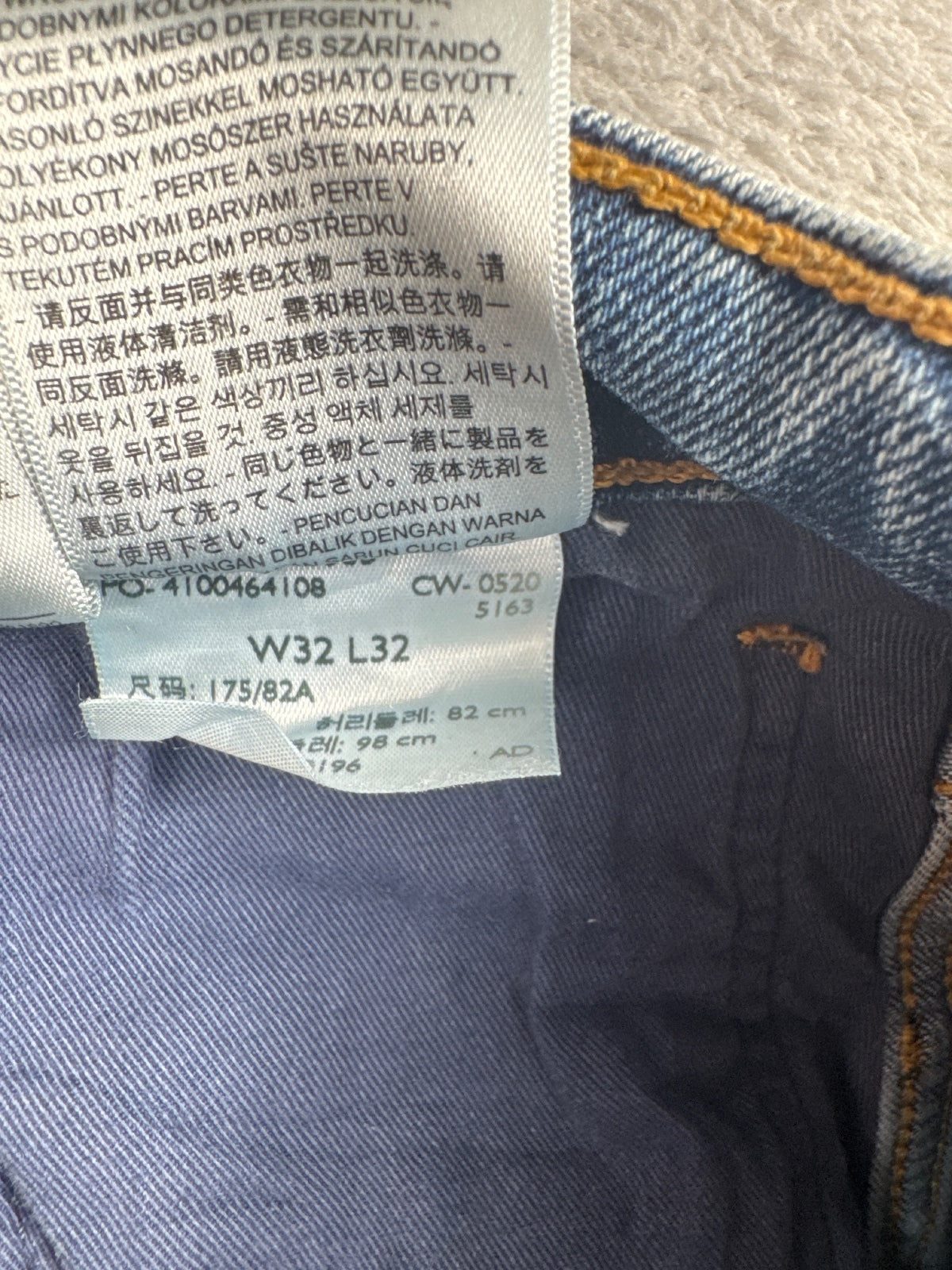 Levi's Men's Blue Denim Jeans Workwear Fit W32 L32