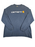 Carhartt Navy Blue Long Sleeve Logo T-Shirt Size XL