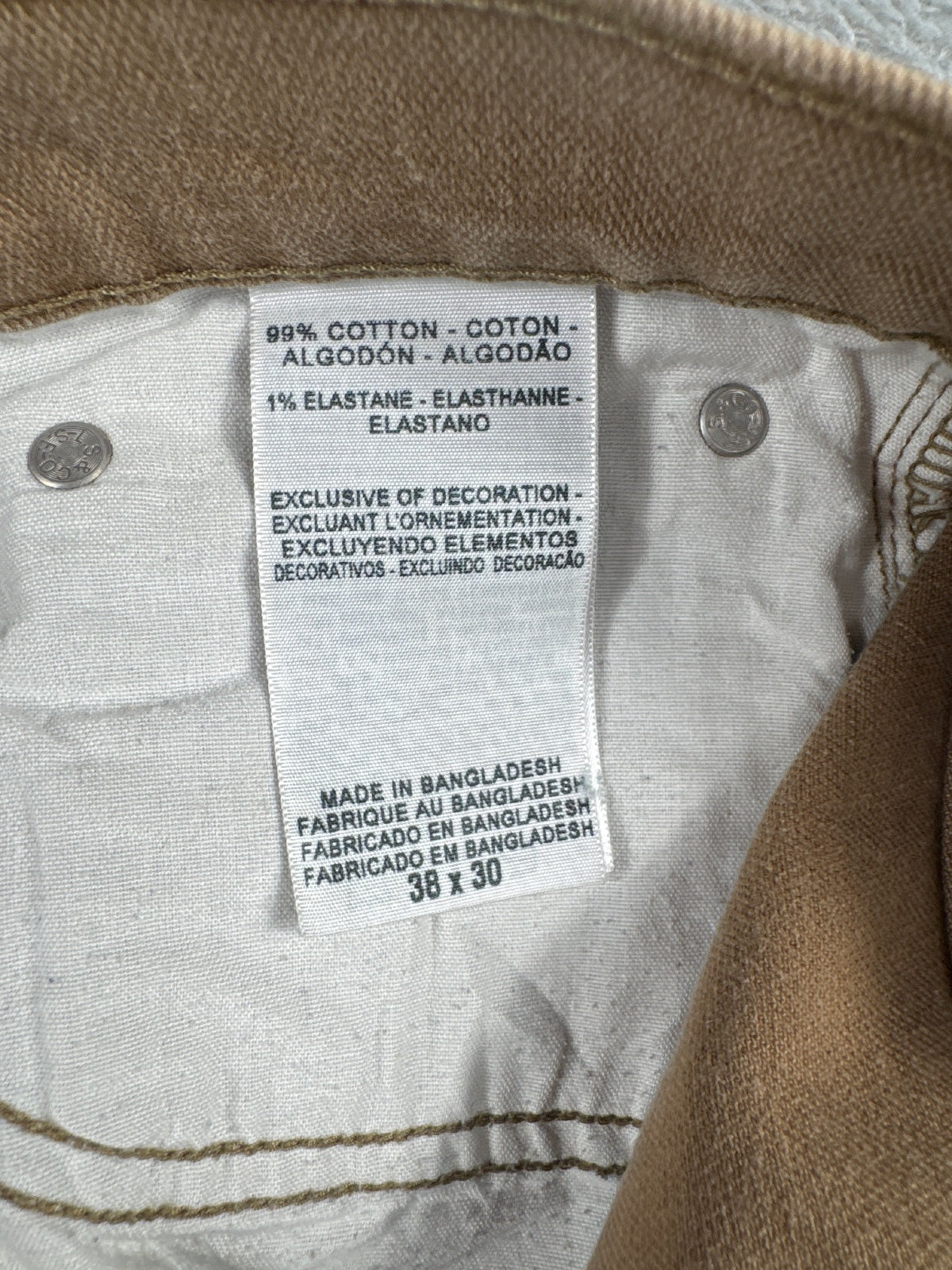 Levi's Signature Slim Straight Tan Jeans W38 L30