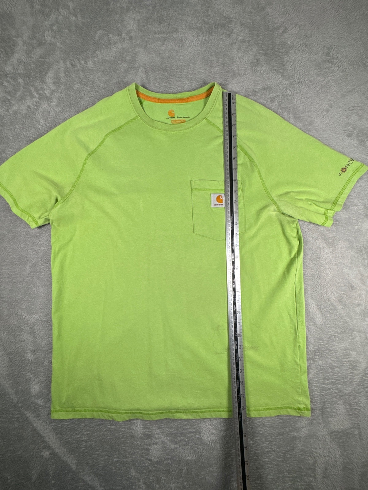 Carhartt Force Short Sleeve Lime Green Pocket T-Shirt Size L