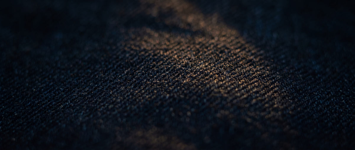 Dark denim weave macro background